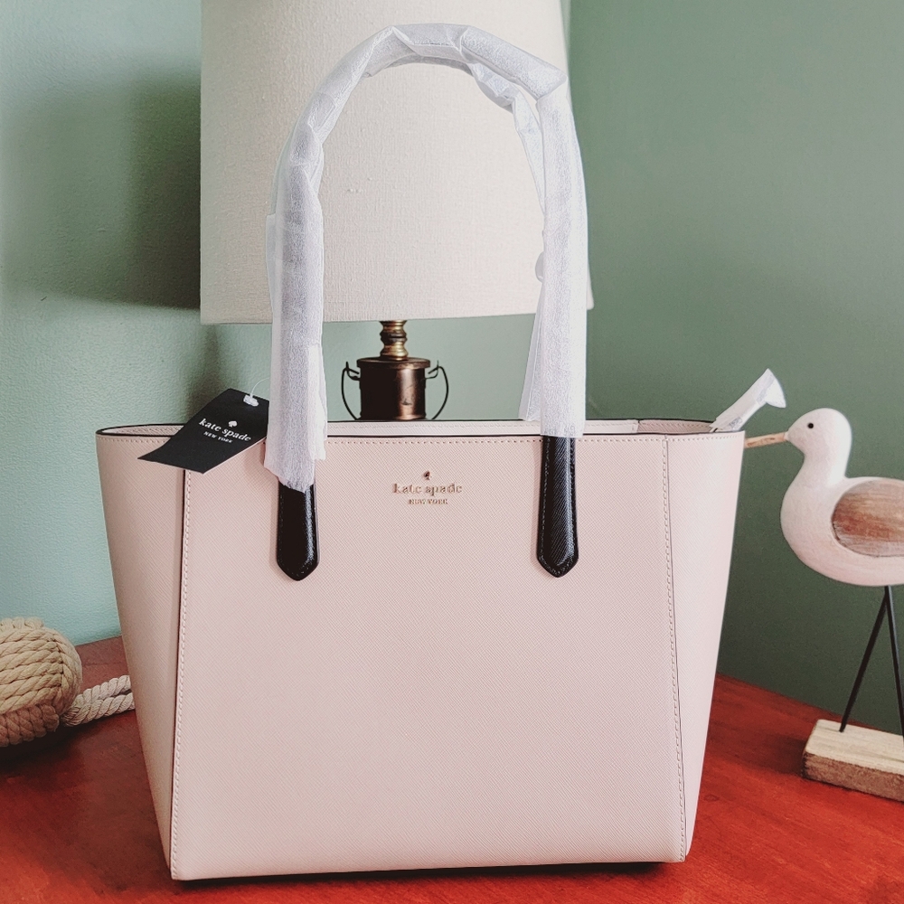 NWT Kate Spade KL006 Staci Warm Beige Saffiano Leather Tote Purse